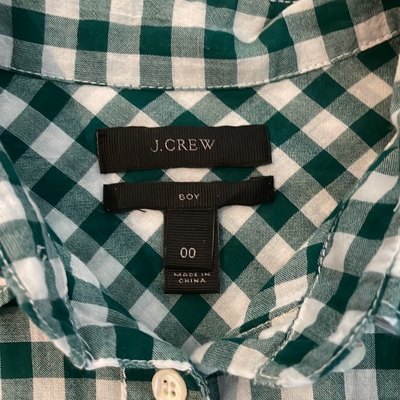 J crew teal gingham shirt - Picture 3 of 6